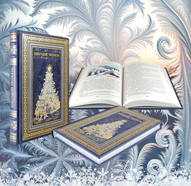 Подарочный набор "Новогодние рассказы" с книгой и 2-мя ватными игрушками