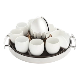 Поднос из стали и дерева "Mood Coffee" с ручками