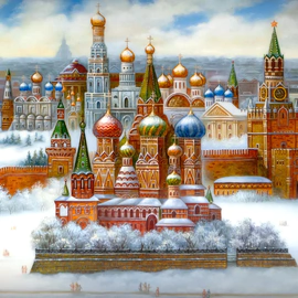 Шкатулка "Москва. Кремль" Тюрина, Федоскино