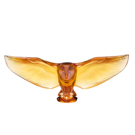 Хрустальная скульптура "Barn Owl" оранжевая