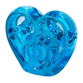 Хрустальная скульптура "Blue Heart - Music is Love" голубая