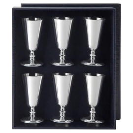 Set of silver liqueur glasses No. 4 for 6 persons