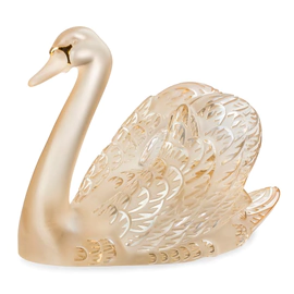Хрустальная скульптура "Swan Head Up" золотистая