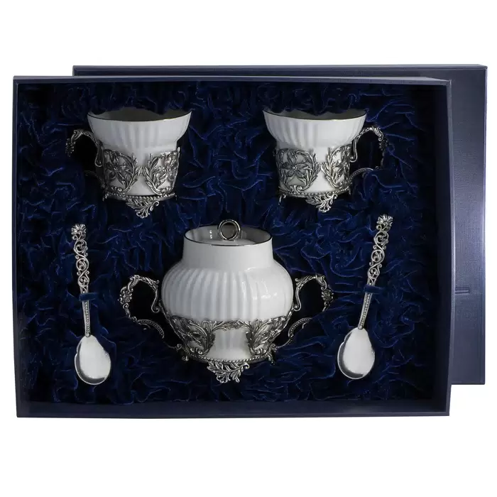 Silver tea set "Symphony" for 2 persons