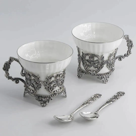 Silver tea set "Symphony" for 2 persons