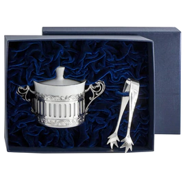 Silver sugar bowl "Bohemia" with sugar tongs