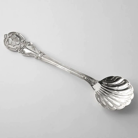 Silver set "Wave": coquille bowl, spoon
