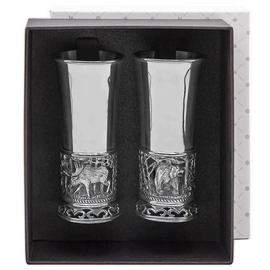 Silver-plated set of "Moose" stacks with blackening, for 2 persons
