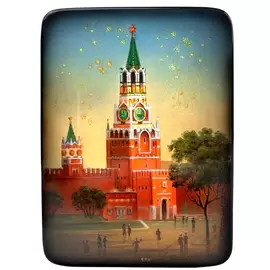 Шкатулка "Спасская башня" Киселева, Федоскино