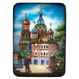 Шкатулка "Спас на Крови" Копялина, Федоскино
