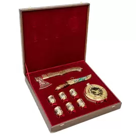 Eagle and Wolf hunting set with an axe, Zlatoust