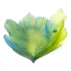 Хрустальное блюдо для фруктов "Fleur De Paon Exotique" зеленое