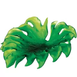 Хрустальное блюдо "Monstera" зеленое