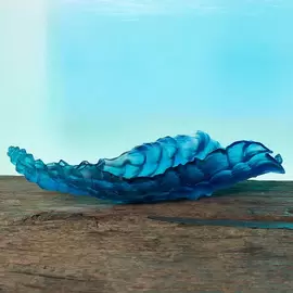 Хрустальное блюдо "Coral Sea" синее
