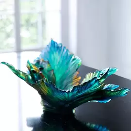 Хрустальное блюдо "Fleur De Paon" разноцветное