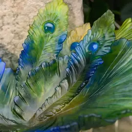 Хрустальное блюдо "Fleur De Paon Exotique" зеленое