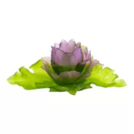 Хрустальное блюдо "Jardin de Lotus" фиолетово-зеленое