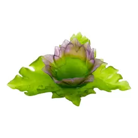 Хрустальное блюдо "Jardin de Lotus" фиолетово-зеленое