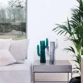 Хрустальная ваза "Cactus" 46 см, зеленая