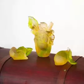 Хрустальная ваза "Citrus" 15.5 см, желтая