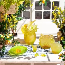 Хрустальная ваза "Citrus" 15.5 см, желтая