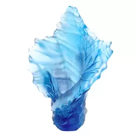 Хрустальная ваза "Coral Sea" 23.5 см, голубая