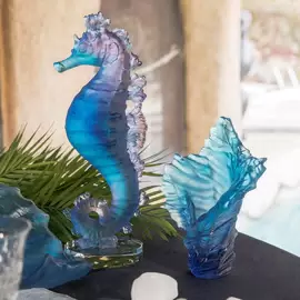 Хрустальная ваза "Coral Sea" 23.5 см, голубая