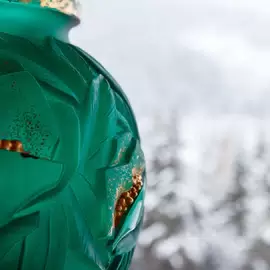 Хрустальная ваза "Empreinte" 34 см, зеленая