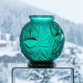 Хрустальная ваза "Empreinte" 34 см, зеленая