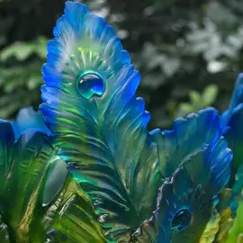 Хрустальная ваза "Fleur De Paon Exotique Magnum" 76 см, зеленая