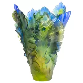 Хрустальная ваза "Fleur De Paon Exotique" 38.5 см, зеленая