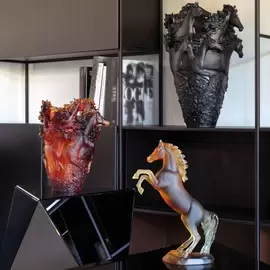 Хрустальная ваза "Horses Magnum" 50 см, черная