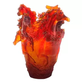 Хрустальная ваза "Magnum Amber Horse" 50 см, красная