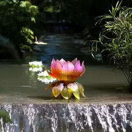 Хрустальная ваза "Medium Jardin de Lotus" сиреневая