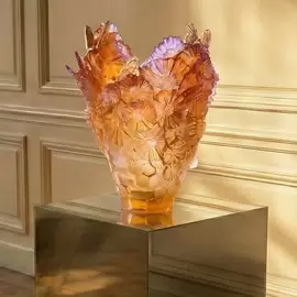Хрустальная ваза "Or d'abeille" 35.5 см, оранжевая