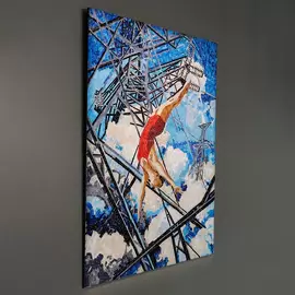Панно мозаичное из витражного стекла "Полет"