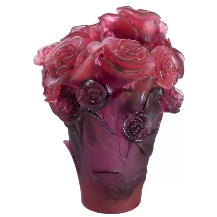 Хрустальная ваза "Rose Passion" 17 см, розовая