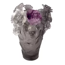 Хрустальная ваза "Rose Passion" 35 см, серая