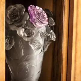 Хрустальная ваза "Rose Passion" 35 см, серая