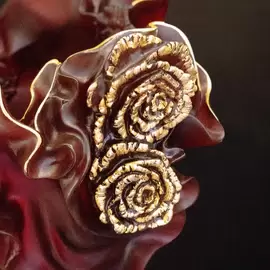Хрустальная ваза "Rose Royale" 45 см, бордовая