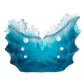 Хрустальная ваза "Seashell" 27.5 см, бирюзовая
