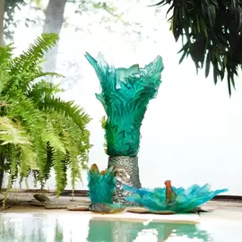 Хрустальная ваза "Tropical Voyage" 22.6 см, зеленая