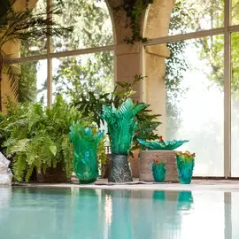 Хрустальная ваза "Tropical Voyage" 32 см, зеленая