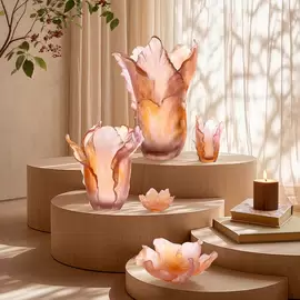 Хрустальная ваза "Tulip" 33 см, оранжевая