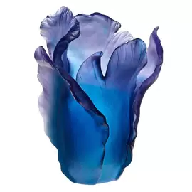 Хрустальная ваза "Tulipe" 33 см, синяя