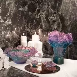 Хрустальная ваза для фруктов "Sweet Garden" сиреневая