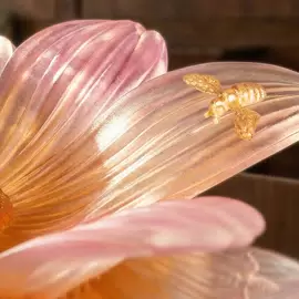 Хрустальная ваза для фруктов "Or d'abeille" розовая