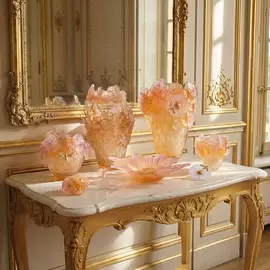 Хрустальная декоративная композиция "Or d'abeille" розовая
