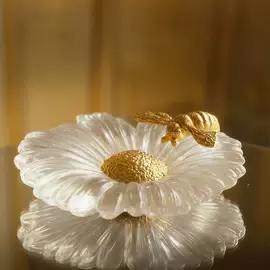 Хрустальная декоративный цветок "Or d'abeille" с пчелой и позолотой