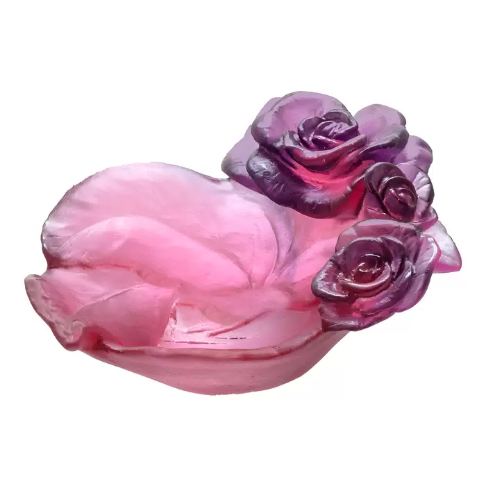 Мелочница из хрусталя "Roses" розовая